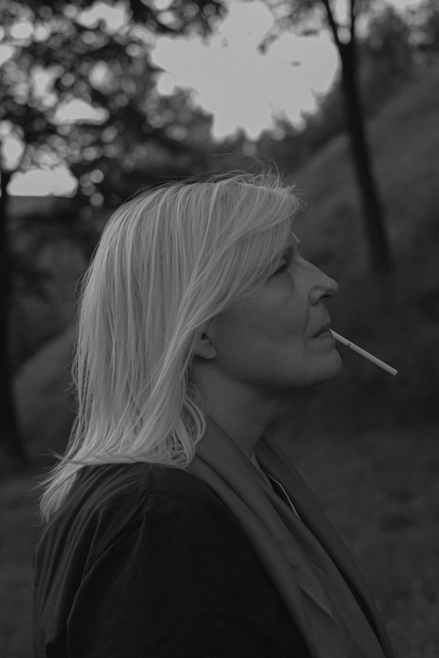Black and white profile portrait